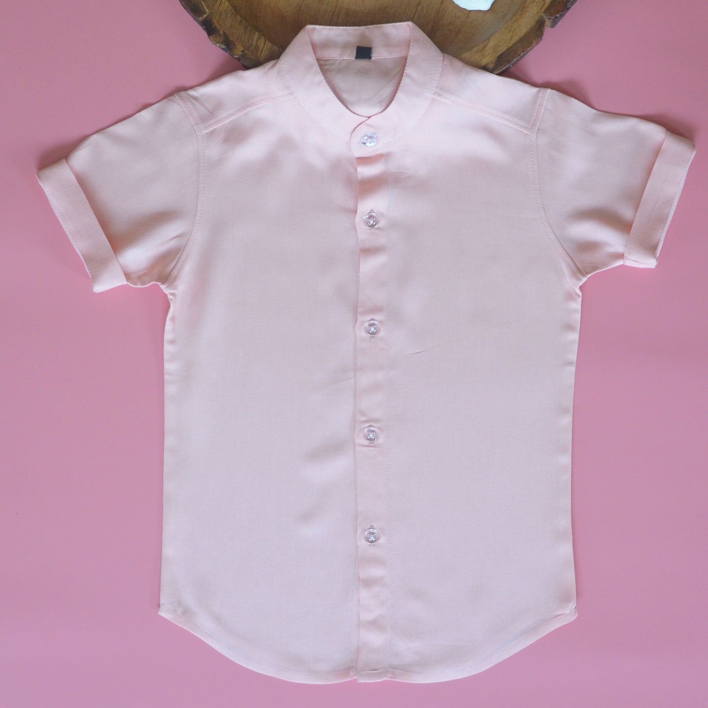 Pastel shade rayon half sleeve shirt for boys - Pink