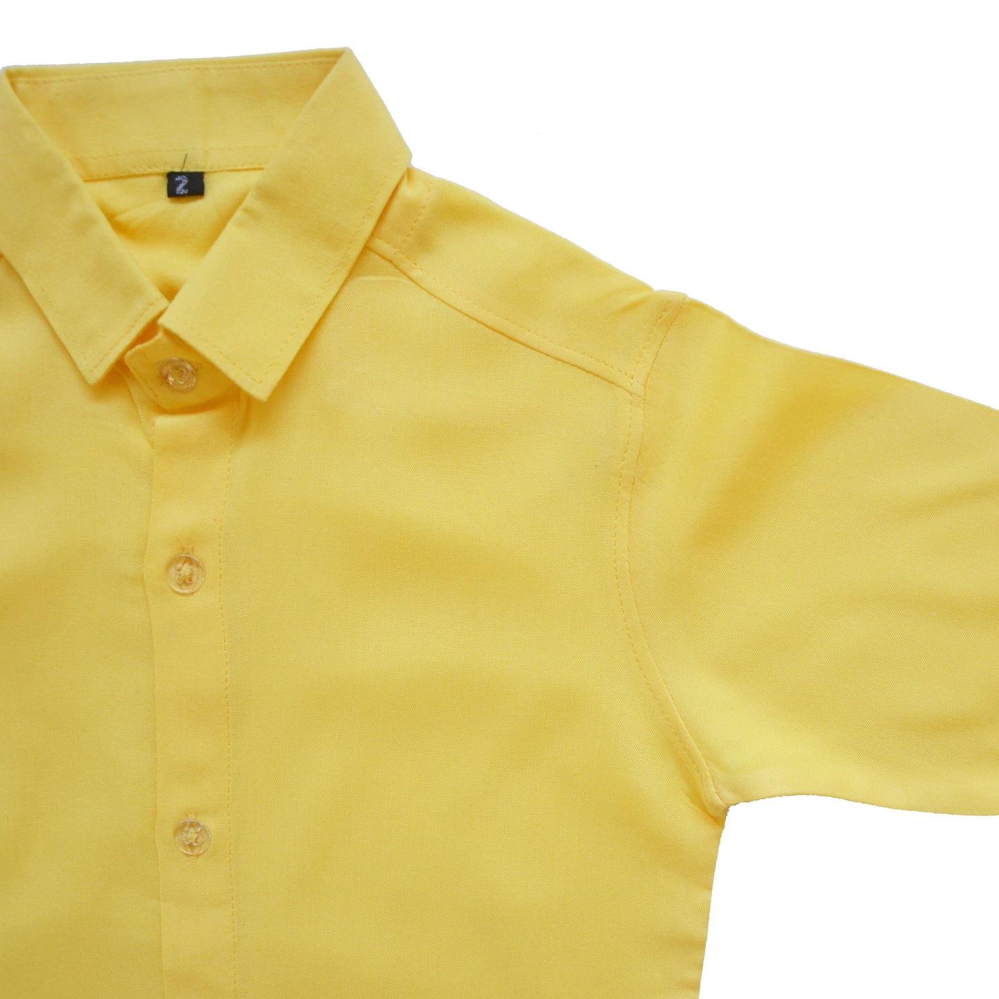Pastel shade rayon rolled up sleeve shirt for boys - Yellow