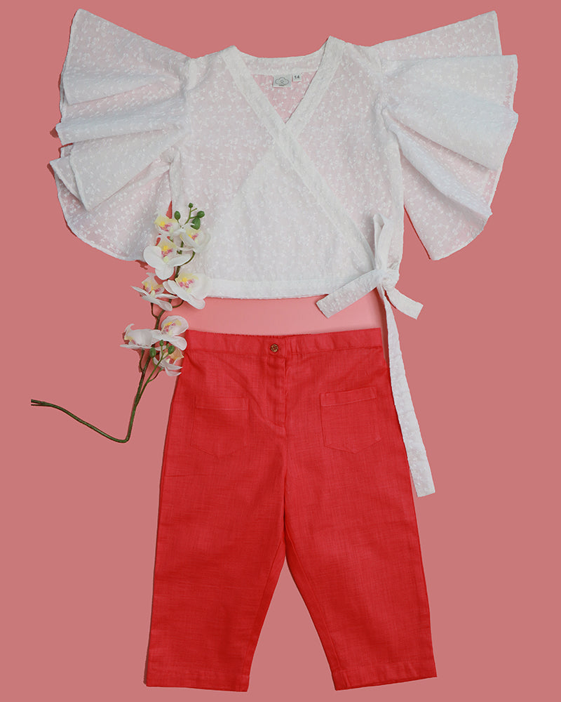 Gardinia cotton front pockets culotte pants - Pink